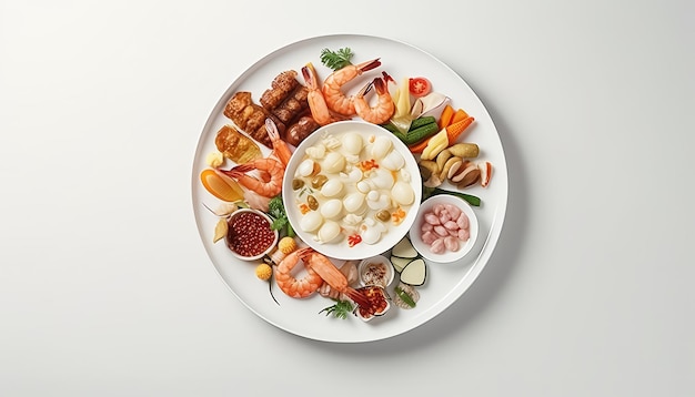 Tavă cu preparate asortate